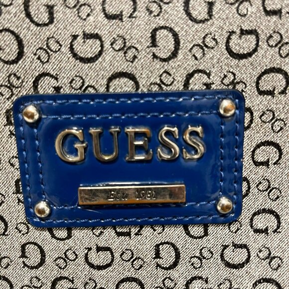 GUESS Anagram Messenger Crossbody Bag - Light Brown & Navy - Picture 2 of 5